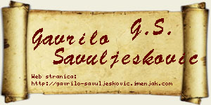 Gavrilo Savuljesković vizit kartica